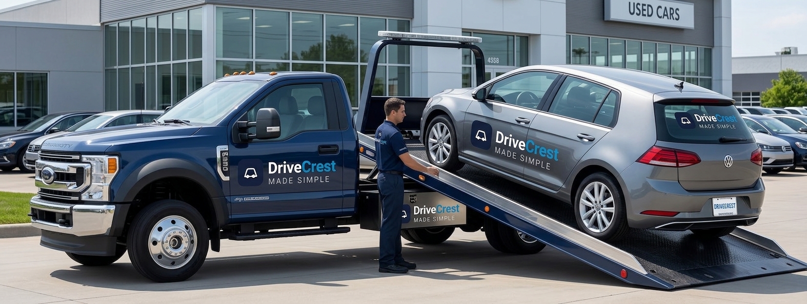 DriveCrest specialist loading a vehicle for home delivery